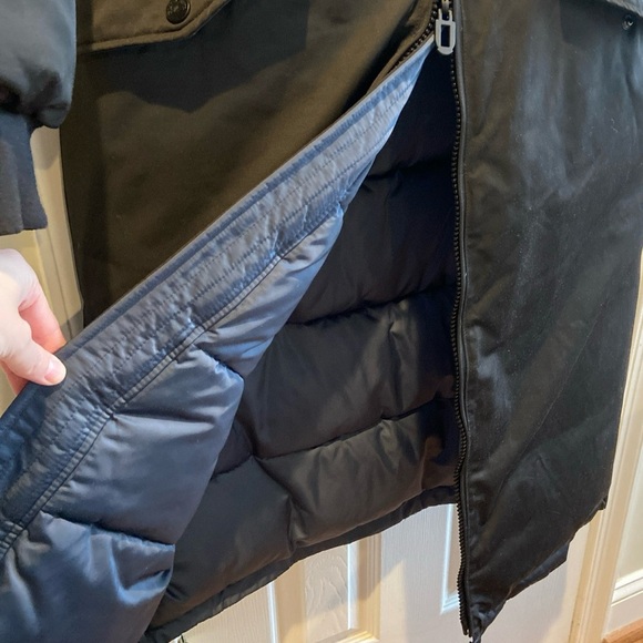 Dualist Stella Coat Womens T1 Navy Hooded Long Puffer Parka Synthetic Insulated - Picture 9 of 16